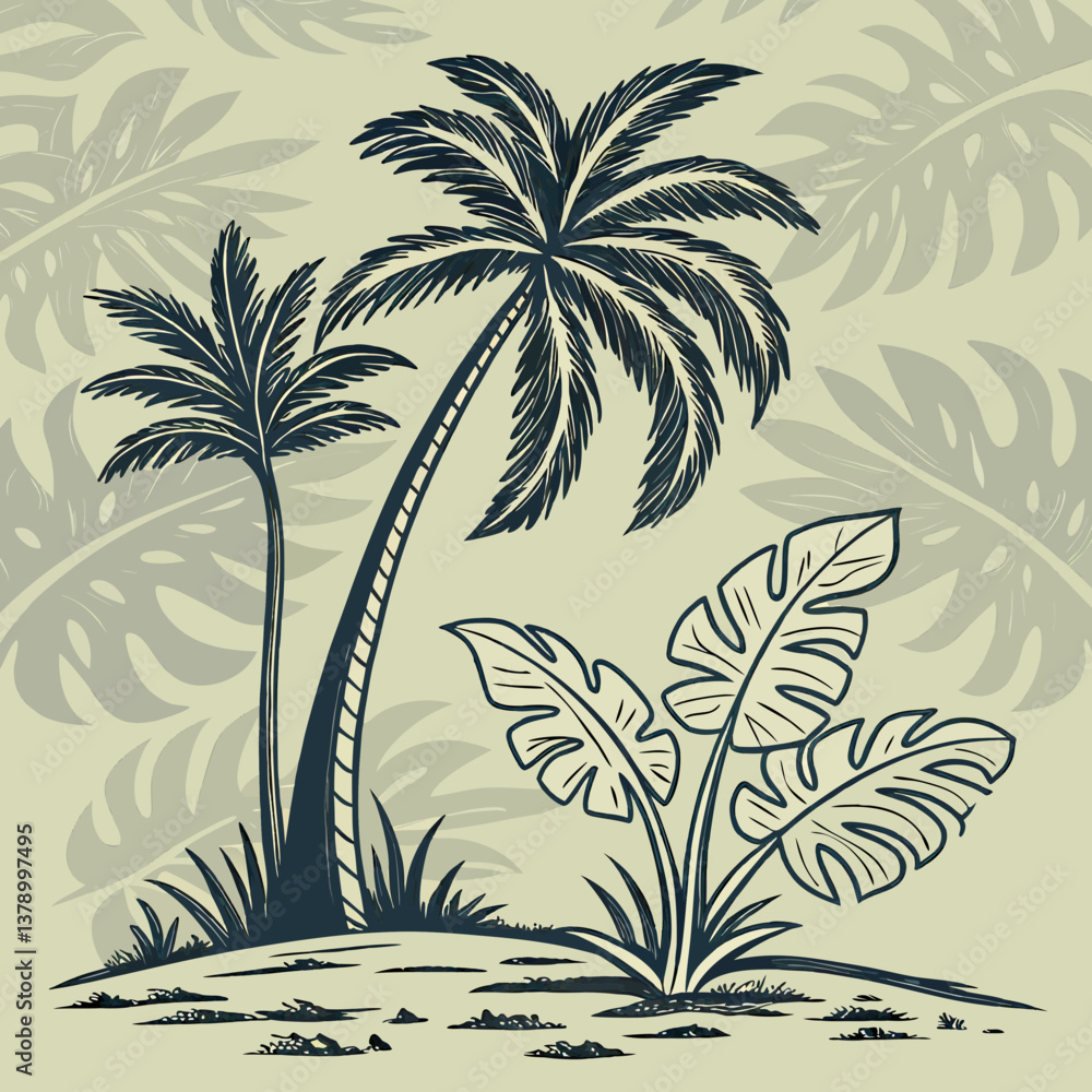 seamless pattern with palm trees seamless pattern with palm trees