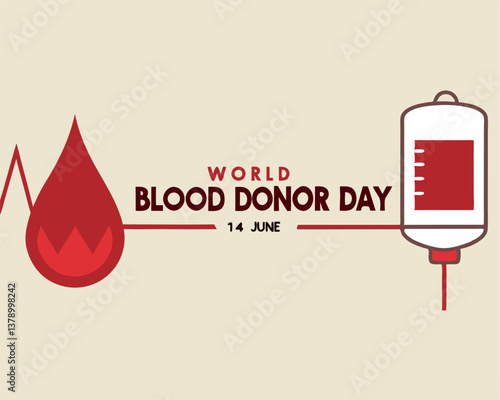 World Blood Donor Day on June 14th: Blood Drop and Bag Connection