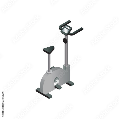  Illustration of a gym fitness machine featuring sleek metal design. Ideal for health, wellness, workout, and fitness content bike bicycle 