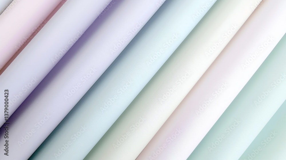Obraz premium Pastel gradient diagonal patterned paper rolls for creative design projects
