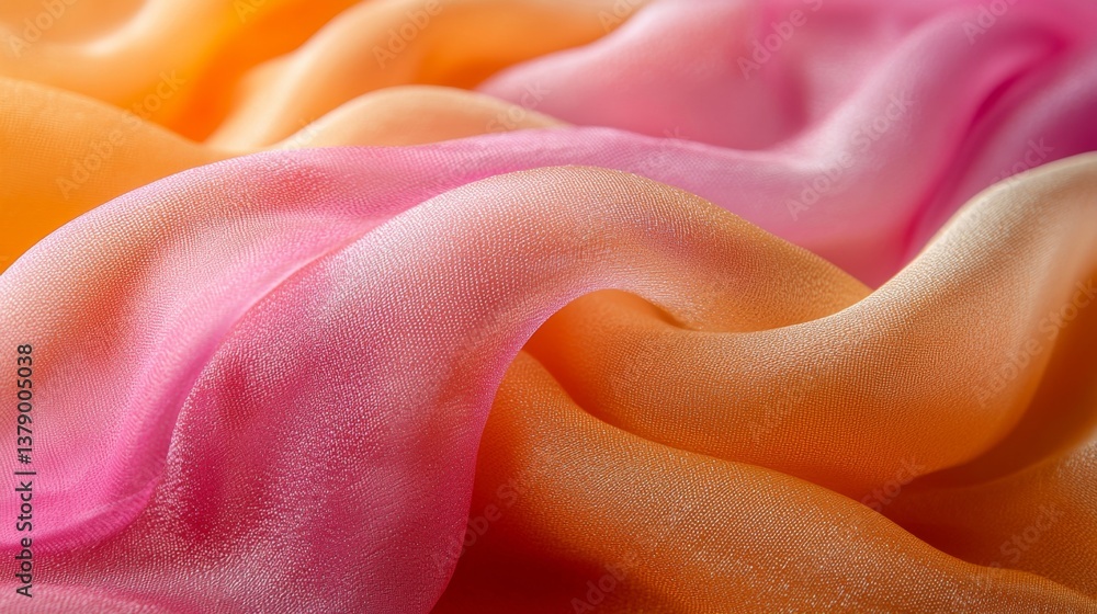 A close up shot of a pink and orange fabric A close up shot of a pink and orange fabric