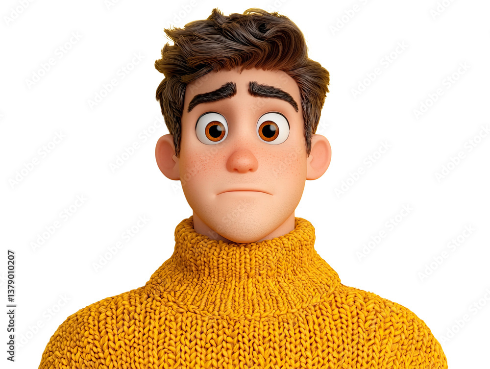 Animated character emotion display studio digital art isolated close-up expressive animation Animated character emotion display studio digital art isolated close-up expressive animation