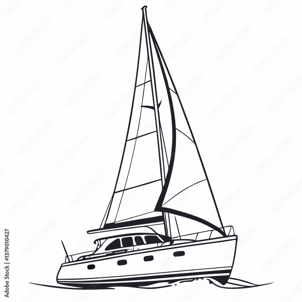 yacht on white background yacht on white background