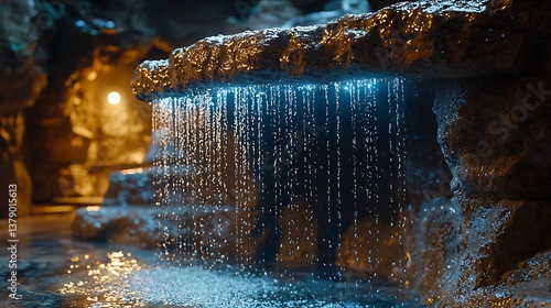 Wallpaper Mural Tranquil Indoor Waterfall, Serene Water Feature Image Torontodigital.ca