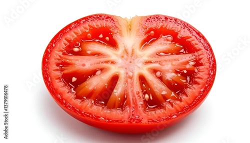 Wallpaper Mural A detailed close-up of a fresh tomato slice with a bright red color and visible seeds." Torontodigital.ca