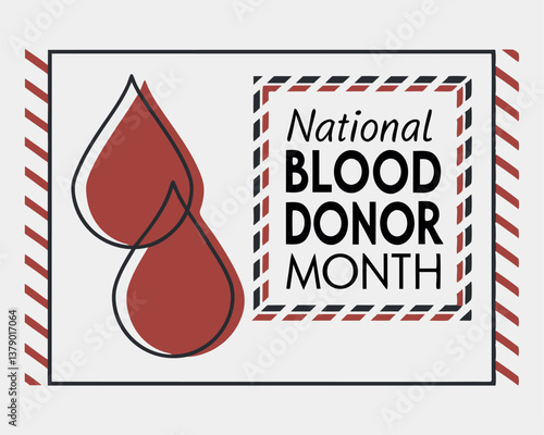 National Blood Donor Month in January: Two Red Blood Drops and Text