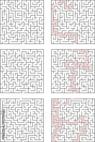 Six Complex Mazes Solutions, Paths, Puzzles, Challenges, Logic, Games, Brain Teasers, Problem Solvin