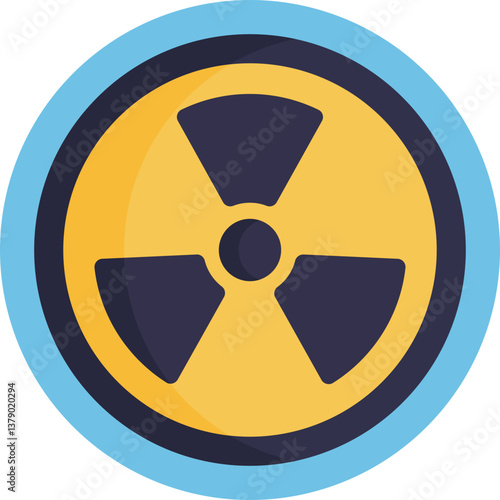 A symbol indicating the presence of radioactive materials or radiation hazards.