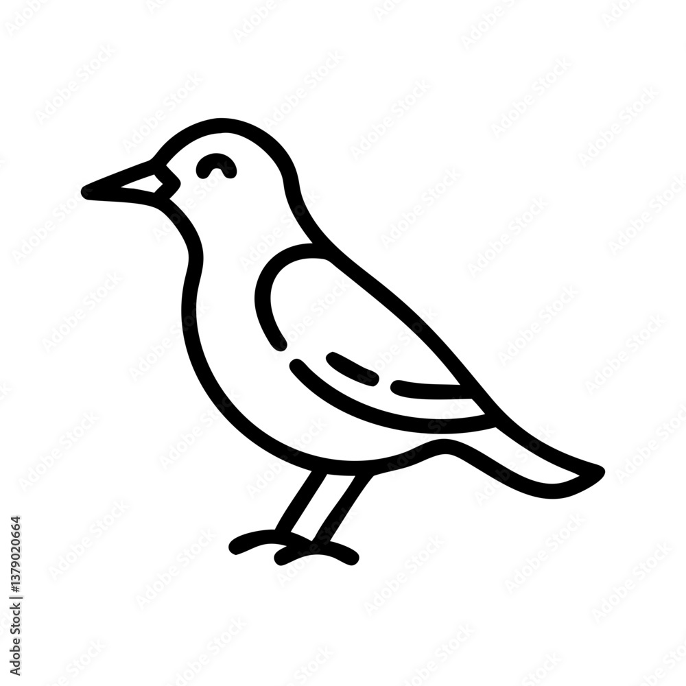 Obraz premium Minimalist bird illustration standing on one leg 