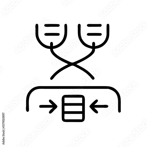 DNA Sequencer Illustration with Lines and Flow Arrows  