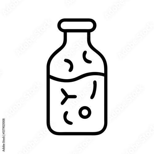 Fermentation process in a glass bottle with microorganisms  