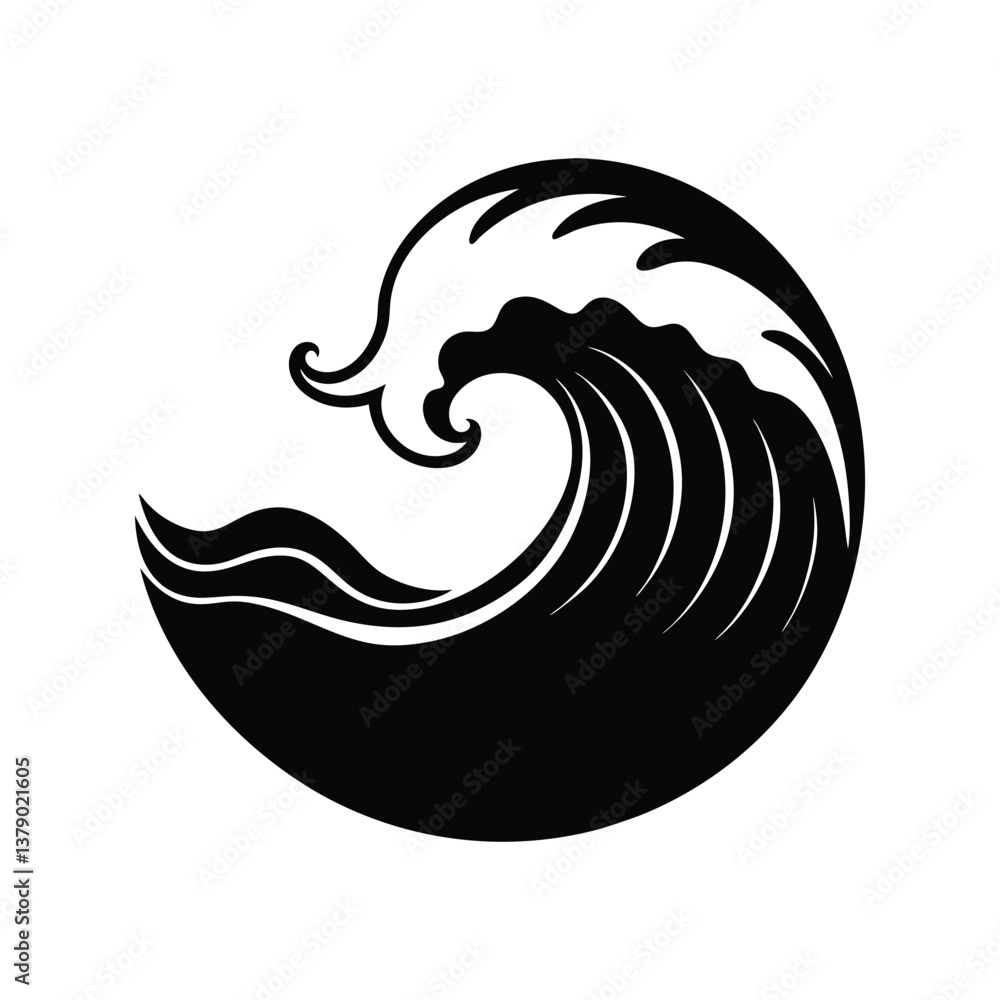 Naklejka premium to wave silhouette art