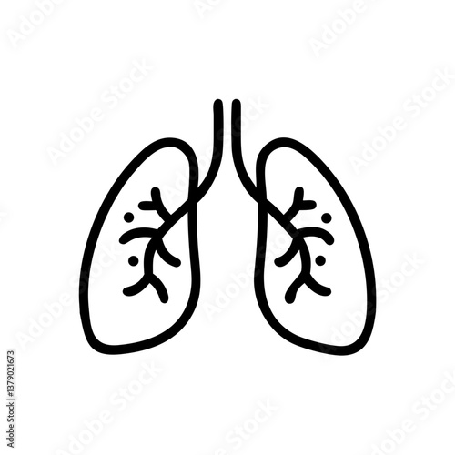 Lungs illustration representing respiratory function in biology  