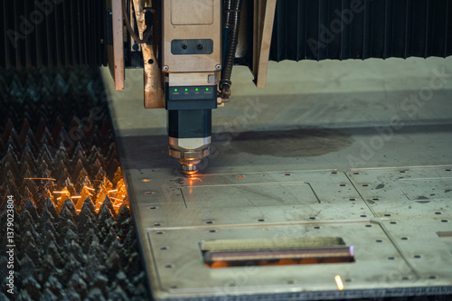 Plasma cutting machine at work