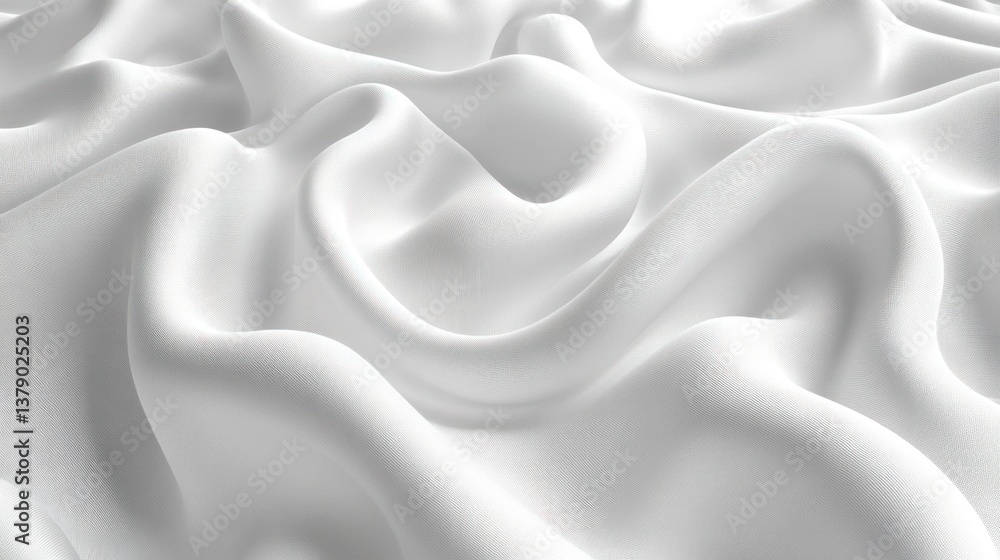 Obraz premium White silk fabric folds close-up, studio backdrop