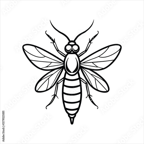 Detailed Mayfly Icon Fishing Lure Insect Vector Design