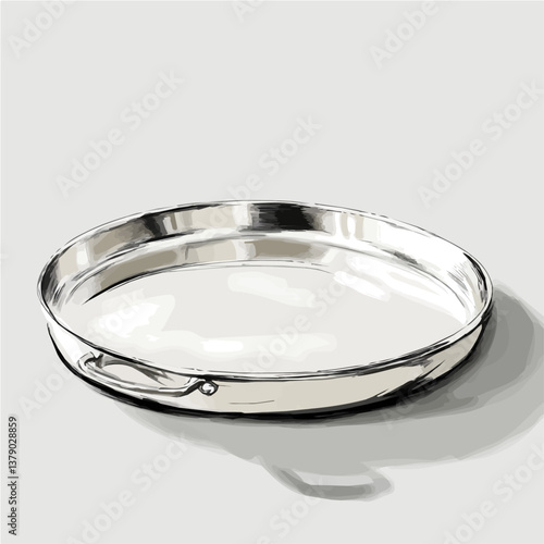 Serving tray minimalist flat illustration, featuring a clean design isolated on a white background.

