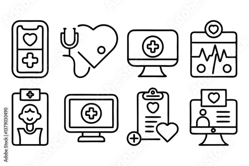 digital healthcare and telemedicine blue editable
