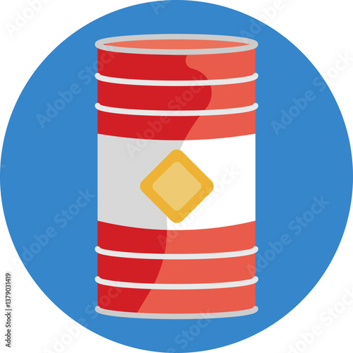 A barrel used to store and transport fuel or oil at a gas station.
