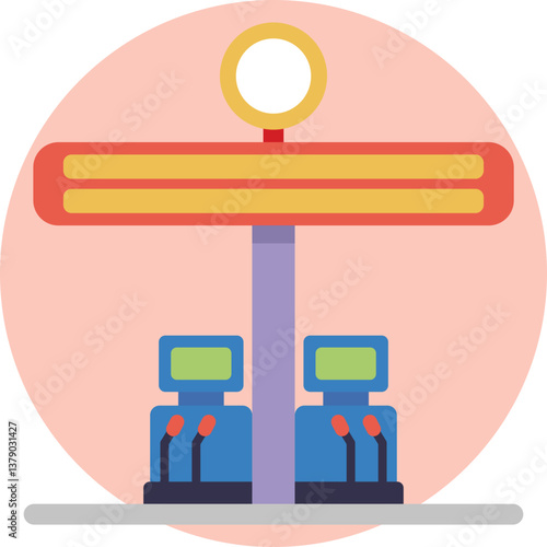Fuel Pump Icon – A classic gas station fuel dispenser with a hose and nozzle, symbolizing refueling for vehicles.