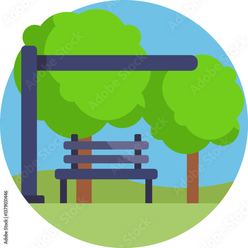 Rest Area Icon – A designated spot near a gas station where travelers can take a break, use facilities, and refresh before continuing their journey.