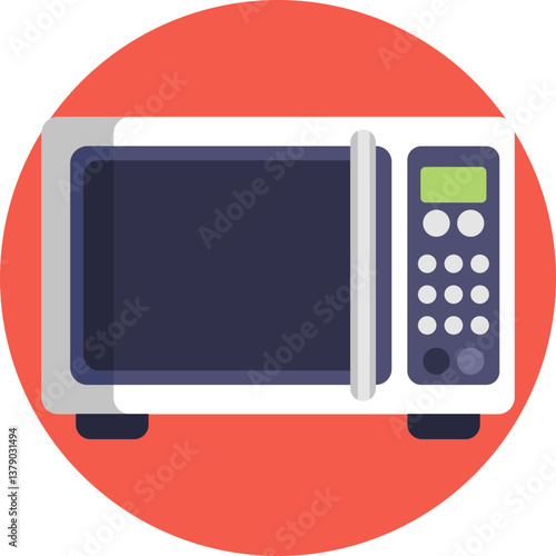 A microwave oven commonly found at gas stations for heating snacks or meals.