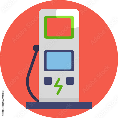Gasoline Pump Icon – A fuel dispenser with a hose and nozzle, representing a standard gas pump at fuel stations.