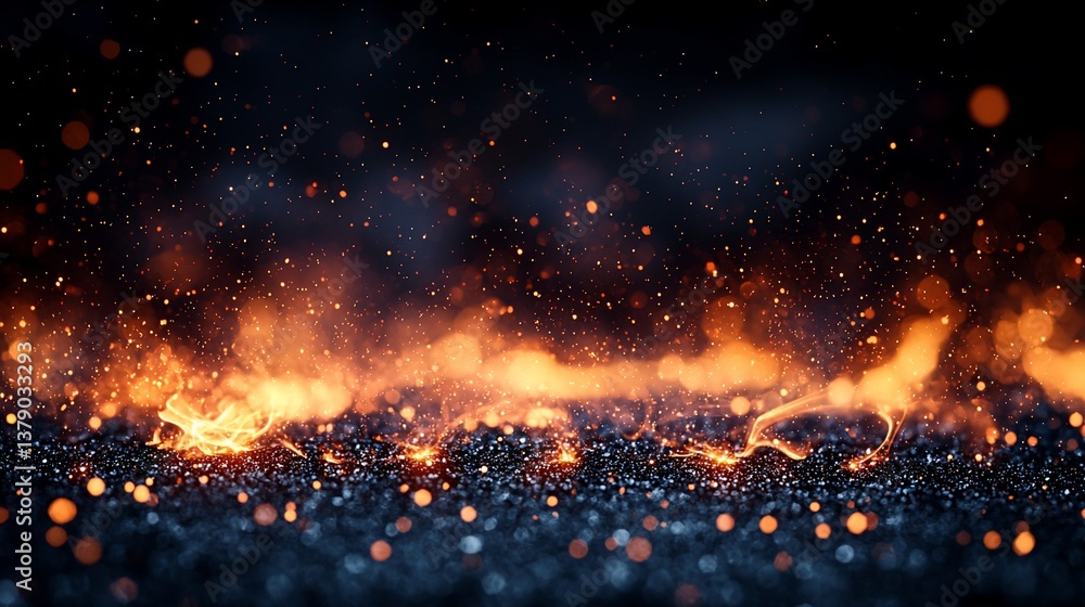 Fiery Embers and Sparks Abstract Background Fiery Embers and Sparks Abstract Background