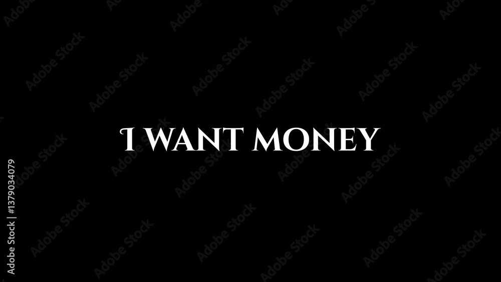 i want money written on black background i want money written on black background