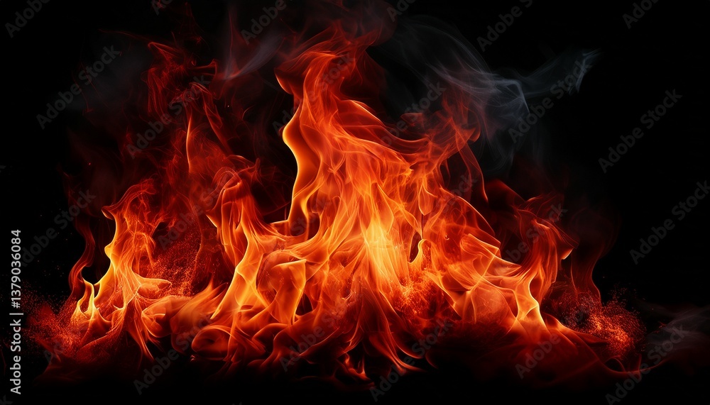 the red fire on a black background the red fire on a black background
