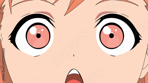 Surprised anime character with wide eyes and open mouth