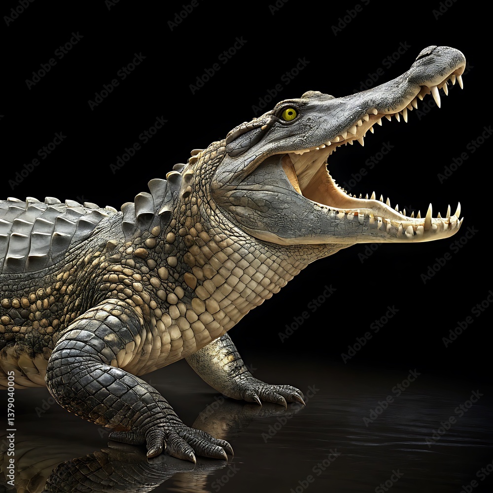 Fototapeta premium Realistic Crocodile with Detailed Scales 