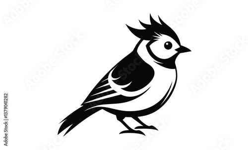 Tufted titmouse bird silhouette