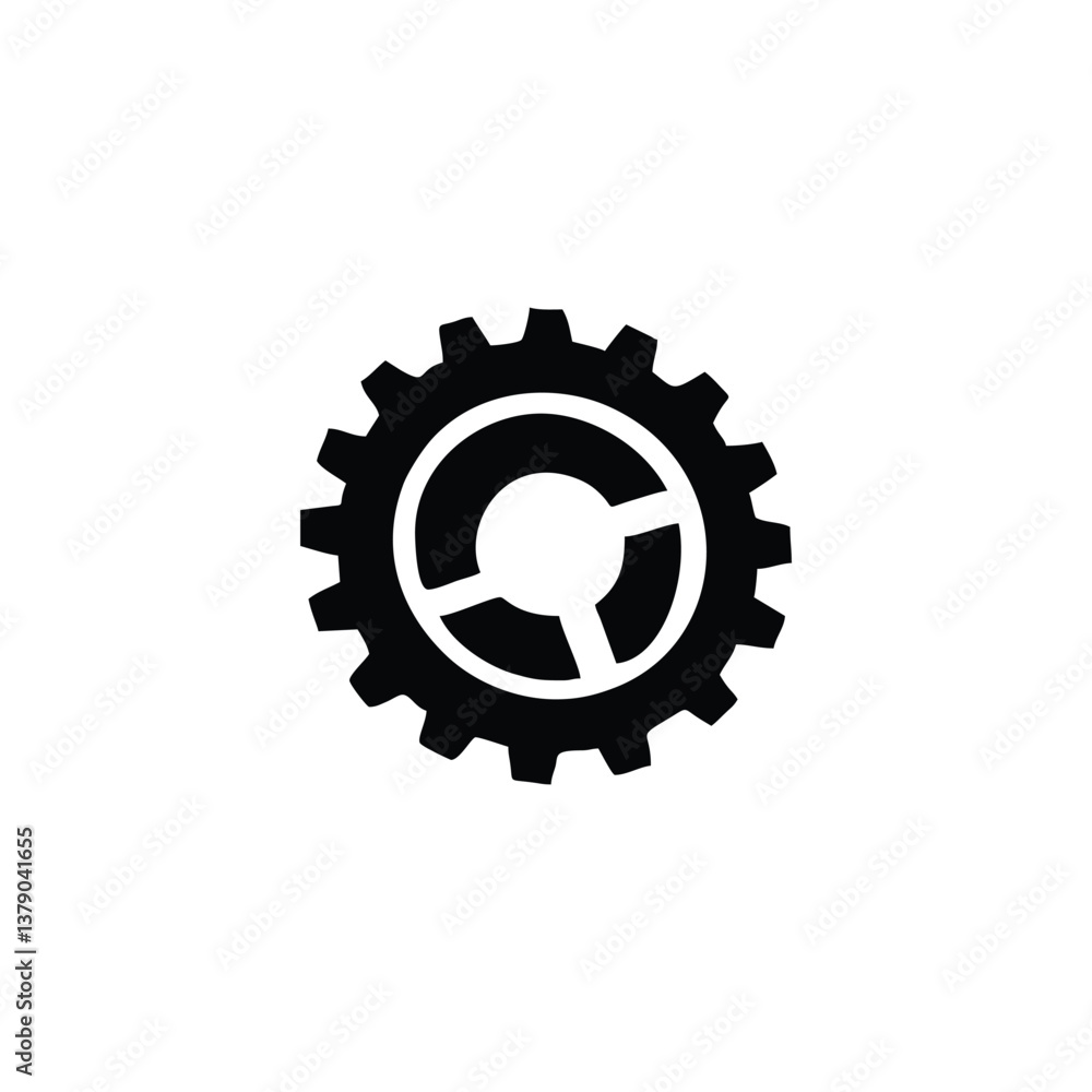 Gear vector logo with minimalist simplicity Gear vector logo with minimalist simplicity