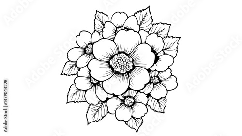 Gallery-Magic Flowers: Relaxing Coloring Pages for Adults and Teens" in Vintage Style