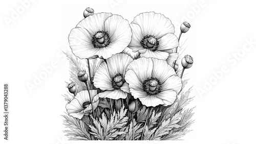 Gallery-Magic Flowers: Relaxing Coloring Pages for Adults and Teens" in Vintage Style