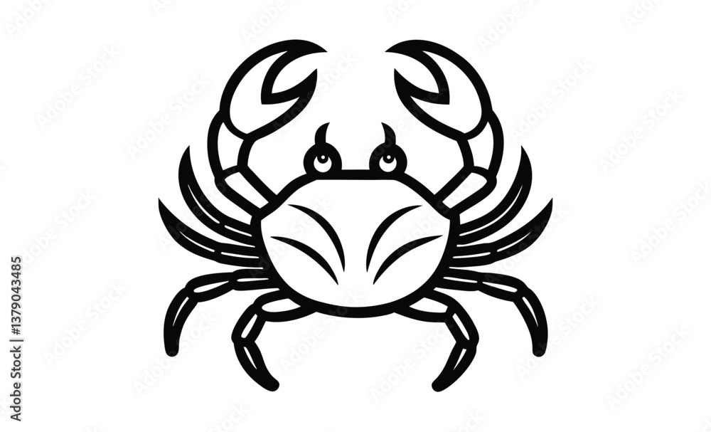 Crab with claws raised silhouette Crab with claws raised silhouette