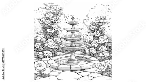 Gallery-Magic Flowers: Relaxing Coloring Pages for Adults and Teens" in Vintage Style