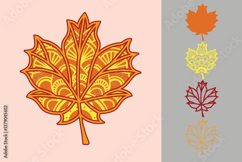 Autumn Leaf multilayered 3d paper craft design for crafting