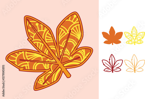 Autumn Leaf multilayered 3d paper craft design for crafting