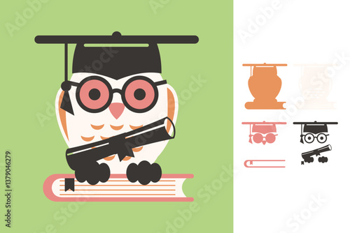 Graduation Owl multilayered 3d paper craft design for crafting