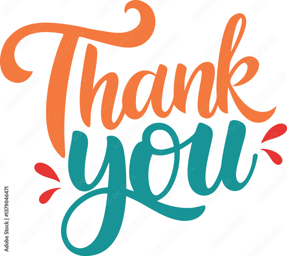 thank you typography greeting card vector thank you typography greeting card vector