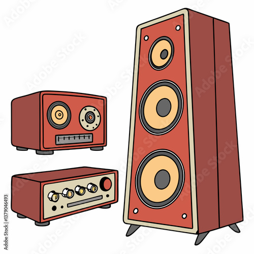 vector illustration of speakers