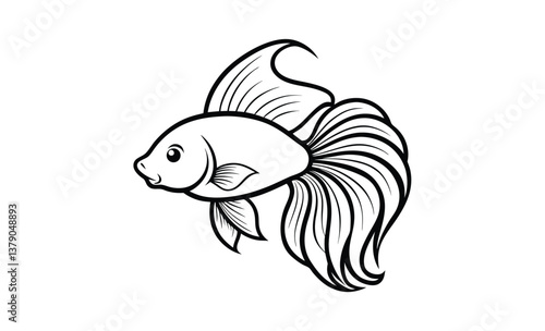 Illustration of betta fish silhouette 