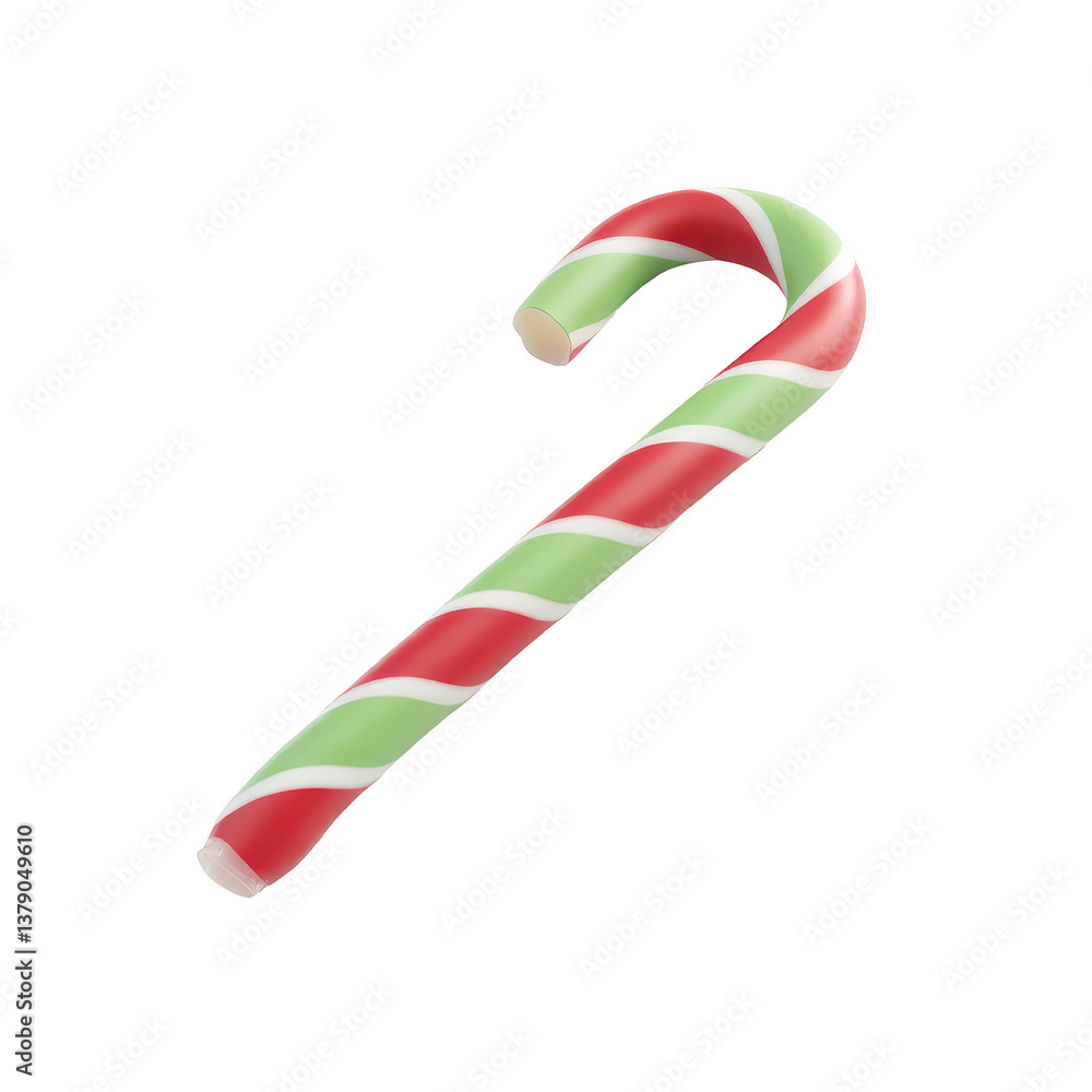Fototapeta premium Red and Green Candy Cane Isolated on Black Background