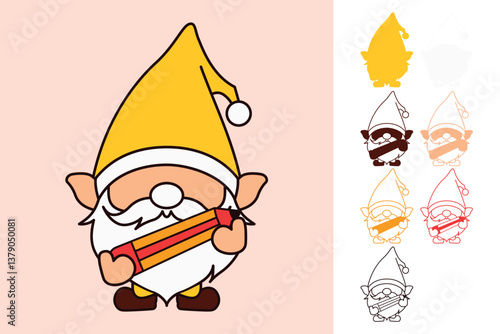 Back to School Gnome multilayered 3d paper craft design for crafting