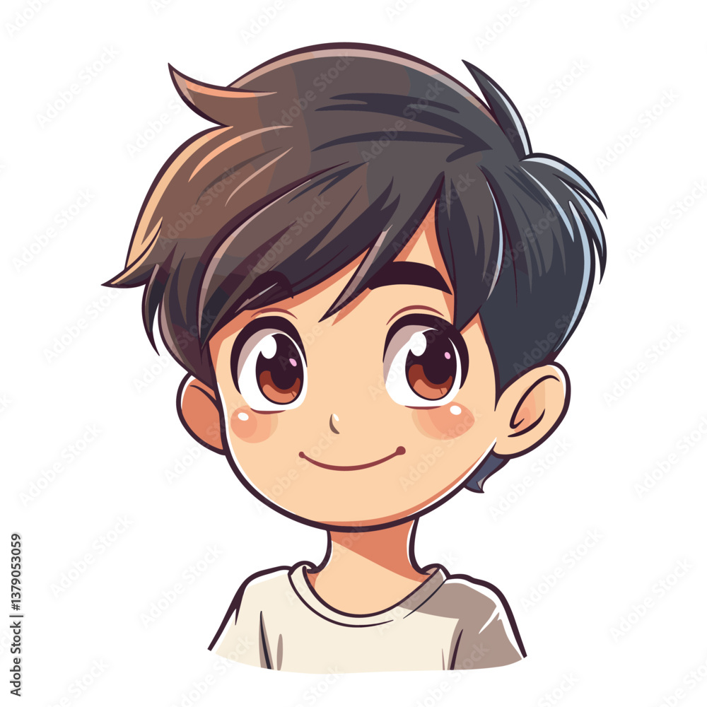 Obraz premium Cute little boy cartoon vector illustration graphic design vector illustration