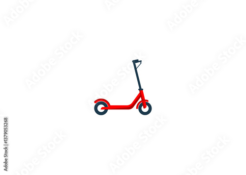 Vector illustration of electric scooter on white background	