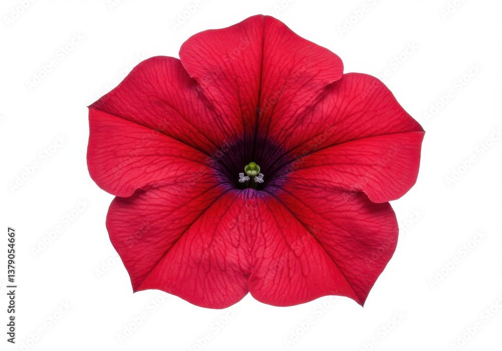 Obraz premium Red hibiscus and poppy flowers isolated on white background
