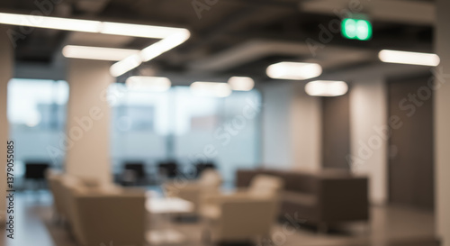 Wallpaper Mural Modern Office Lounge: A Blurred View of Comfort, Collaboration, & Light Torontodigital.ca